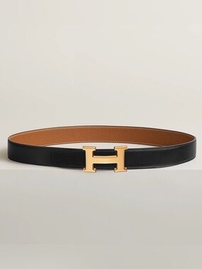 Hermes H belt buckle & Reversible leather strap